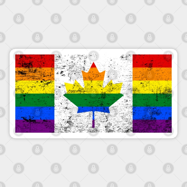 Canadian LGBTQ Pride Grunge Flag Sticker by popkulturniy